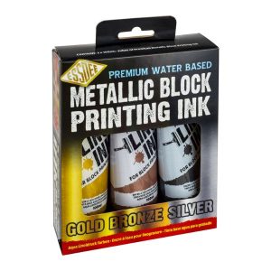 Block printing ink metallic set of 3